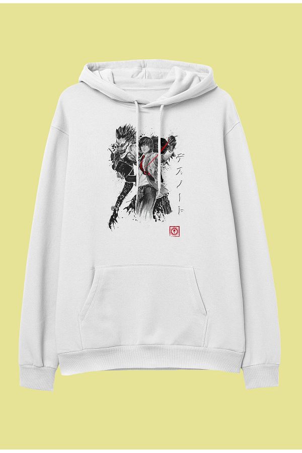 Corvo Oversize Death Note Kira Light Yagami and Ryuk anime hooded sweatshirt hoodie Trendyol