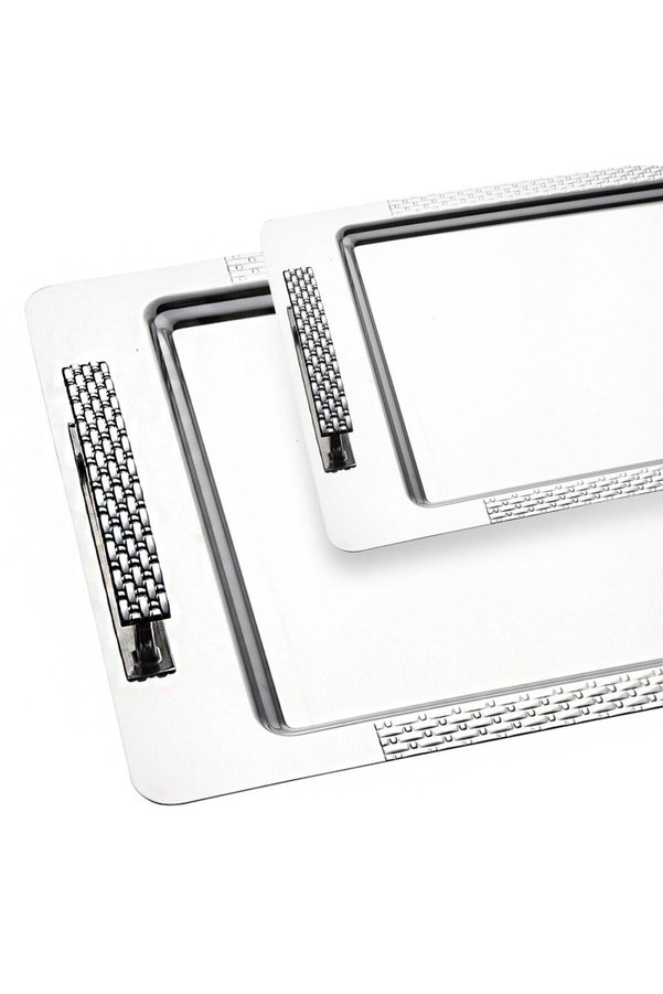 Nehir Sırma Set of 2 Plain Trays (Tea and Coffee Tray)
