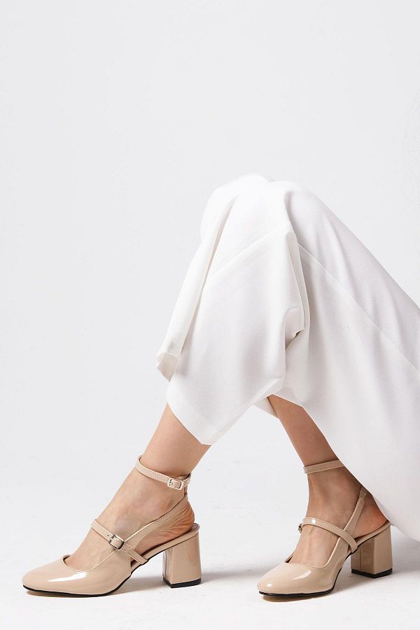 Mio Gusto-Inessa Nude offene Damenschuhe mit Absatz 1