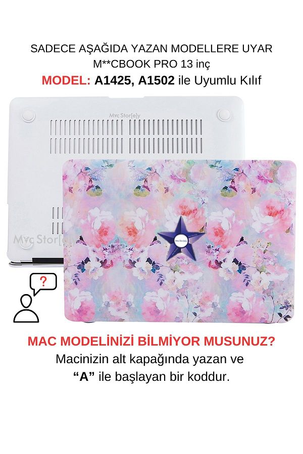 Mcstorey-Macbook Pro Case 13 Inch Flower03 (OLD MODEL WITH HDMI 2012-2015) Compatible With A1425 A1502 1