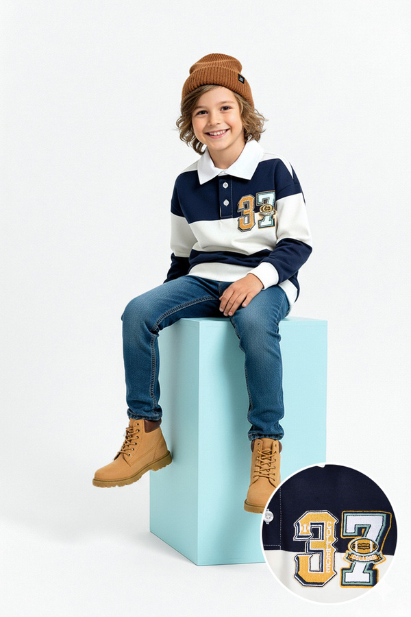 TRENDYOLKIDS Ecru Printed Knitted Sweatshirt Tkdaw26Sw00057