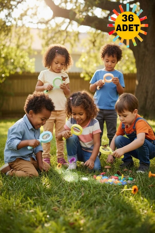 Hyd 36 Adet Plastik Işıklı Pusulalı Büyüteç Doğum Günü Hediyesi Karne Hediyesi Oyuncak