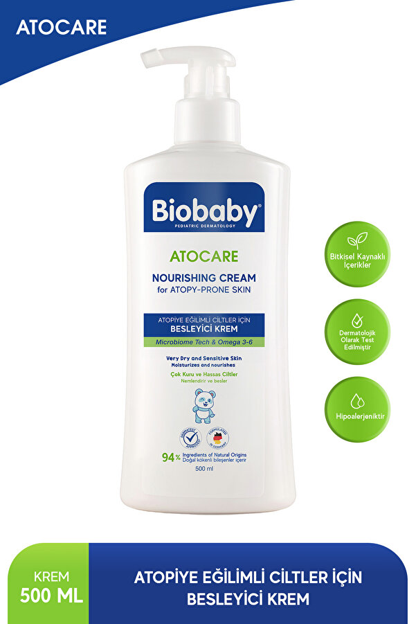 Biobaby Atopicare Clinical Atopi Eğilimli Ciltler Için Besleyici Krem 500 ml - Seramid Microbiome Tech