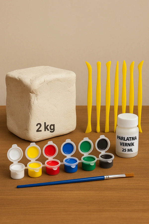 O&S Oyun ve Sanat Eğlen-Üret 2 kg Seramik Hamuru Seti, Kil Çamuru ebeşuar, oyun hamuru seti, havayla kuruyan kil çamur seramik