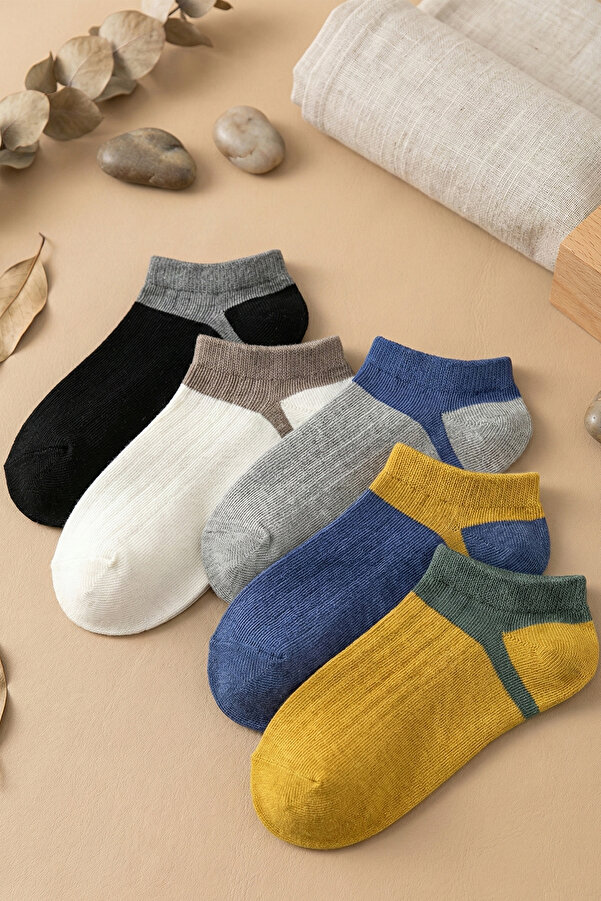 BGK Çorap Yazlık 5 Çift Renkli Çocuk Kısa Patik Çorap