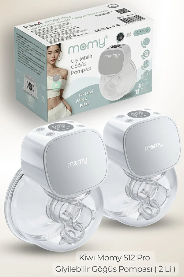 Kiwi Momy S12 Pro Kablosuz Giyilebilir Elektrikli Göğüs Pompası – 4 Mod & 12 Kademe, Sessiz, 180 ml