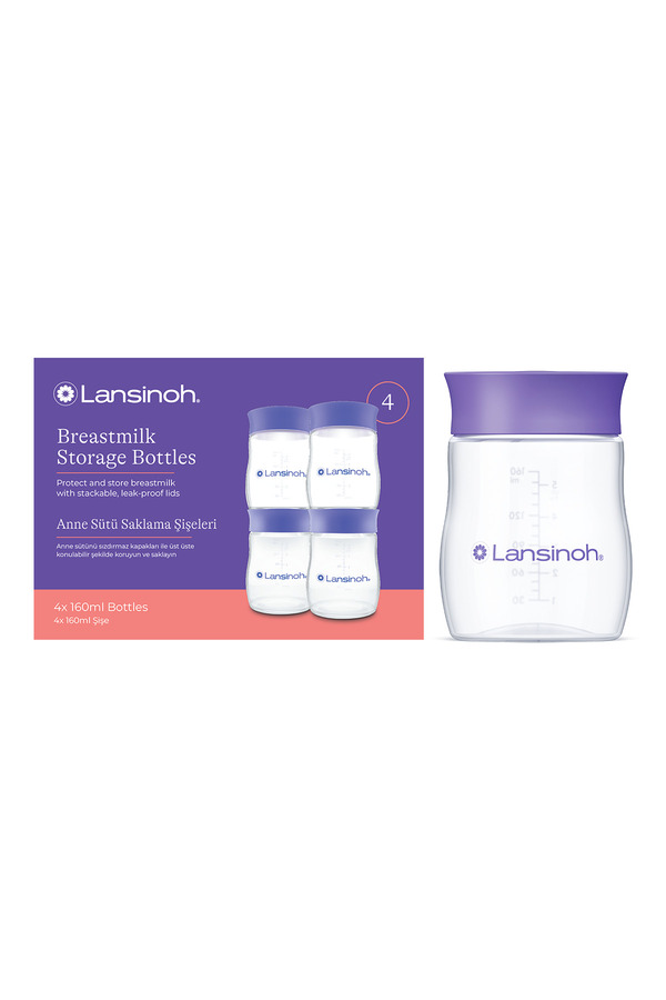 LANSINOH Anne Sütü Saklama Şişeleri 4 Adet 160ml