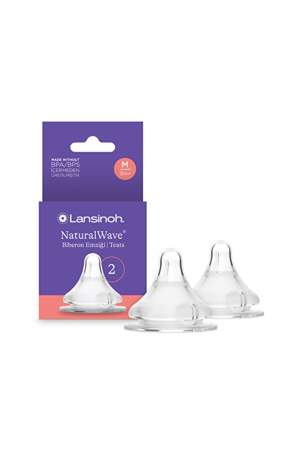 LANSINOH NaturalWave® 2'li Biberon Emziği Orta Akışlı (3 Ay+)
