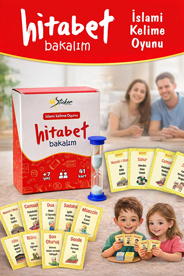 MSticker Ramazan Özel Hitabet Bakalım, Ramazan Tabusu, Eğitici ve Eğlenceli Grup Oyunu 41 Kart