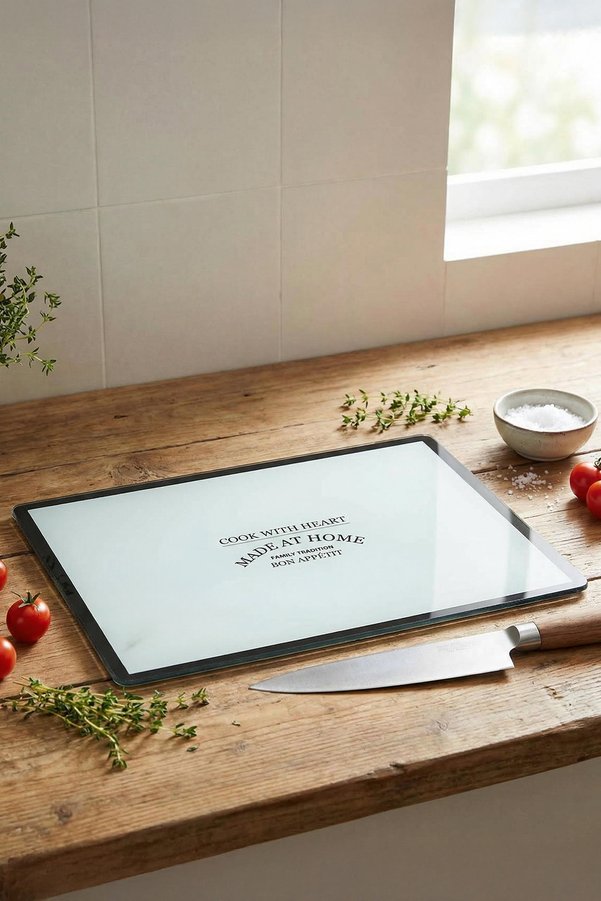 Trendyol Home Text Printed Glass Cutting Board 35X25 cm Tphss26Kth00001
