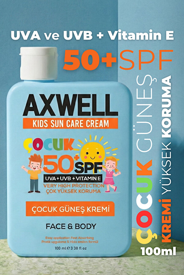 AXWELL Kids Sun Cream Çocuk Güneş Kremi Çok Yüksek Koruma Spf 50 100ml