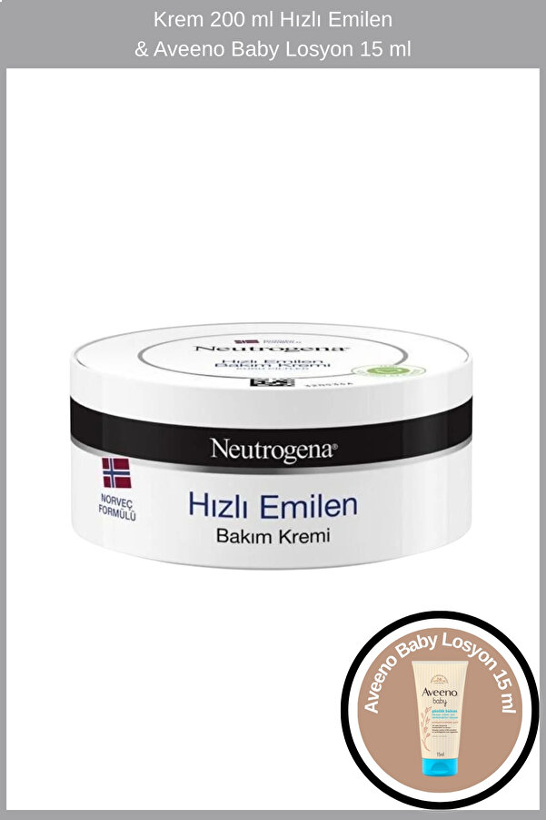 Neutrogena Hızlı Emilen Krem 200 ml & Aveeno Baby Losyon 15 ml