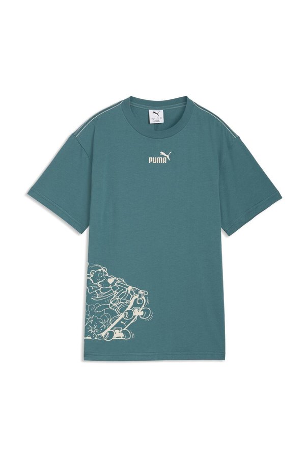 Puma Youth, Infant, Pre-School; Male, Female; T-Shirts; Relaxed Short-Sleeve; Green; Puma Shuffle; 140