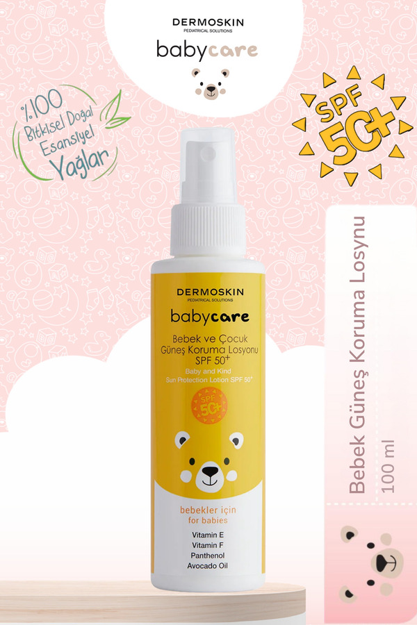 Dermoskin Babycare Bebek ve Çocuk Güneş Koruma Vücut Losyonu | Spf 50+ | Probiyotikli UVA & UVB | 100 ml