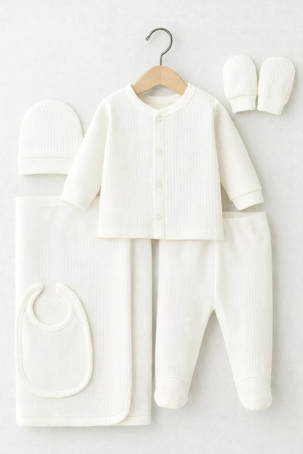 TRENDYOLKIDS White 6-Pack Unisex Hospital Discharge Set TKDSS26IN00001