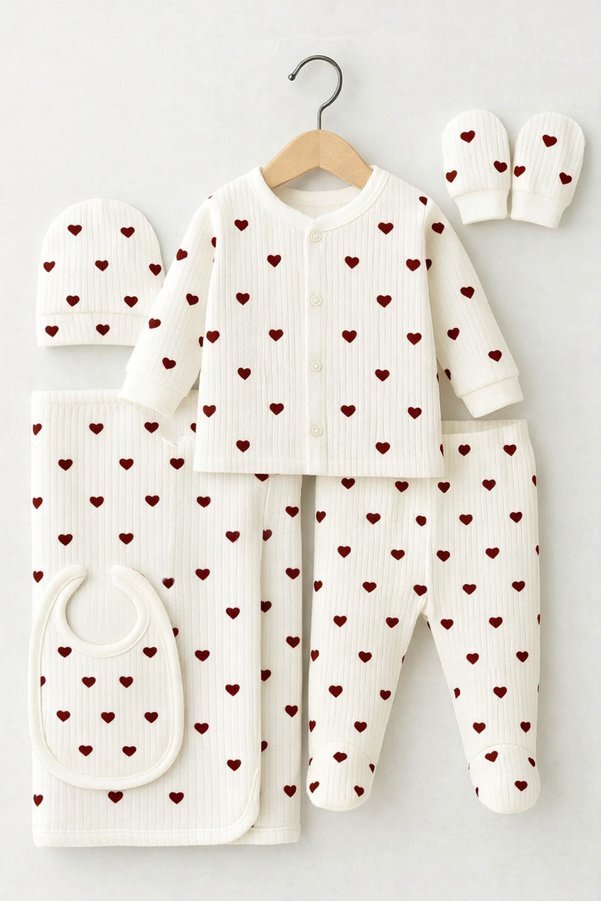 TRENDYOLKIDS White 5-Pack Red Heart Hospital Release Kit Tkdss26In00002