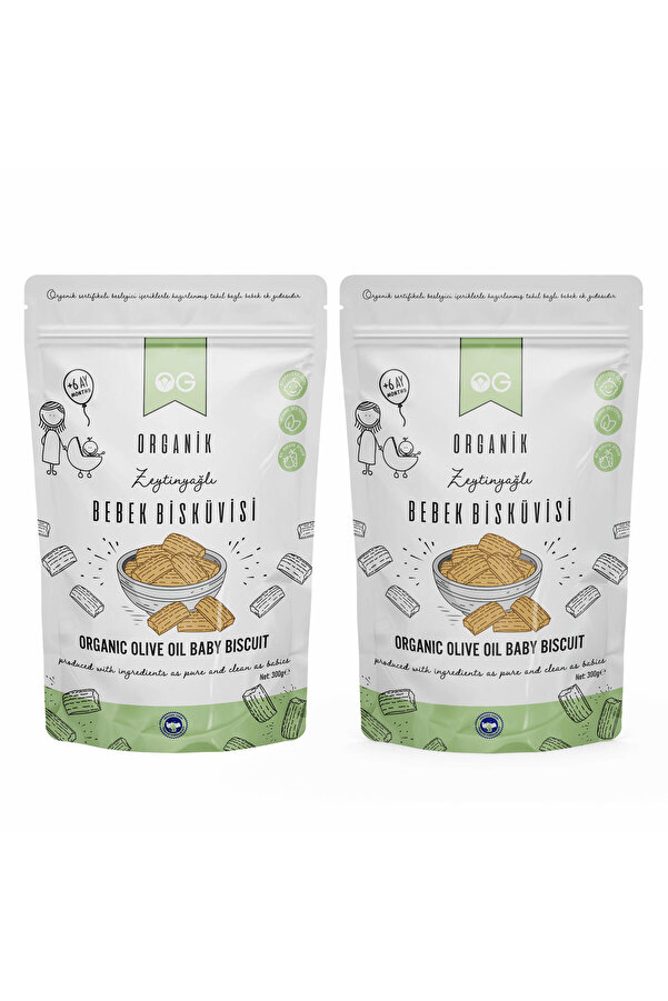 OG natural 2'li Organik Bebek Bisküvisi 2x300 gr 6 Ay