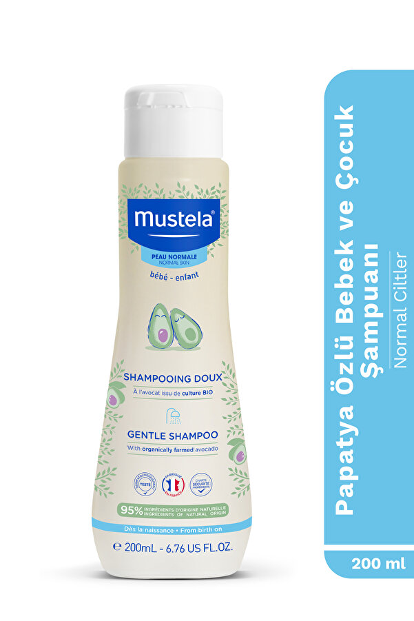 Mustela %95 Doğal İçerikli Papatya Özlü Göz Yakmayan Kolay Tarama Sağlayan  Bebek ve Çocuk Şampuanı 200 ml