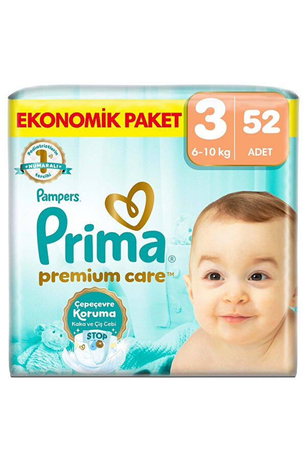 Prima Bebek Bezi Premium Care 3 Numara 52 Adet Ekonomik Paket