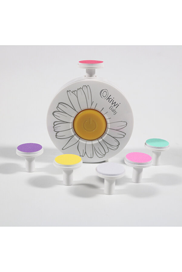 Kiwibaby KBABY-40 Otomatik Bebek Tırnak Törpüsü Seti Beyaz | 6 Başlıklı & Kompakt Tasarım