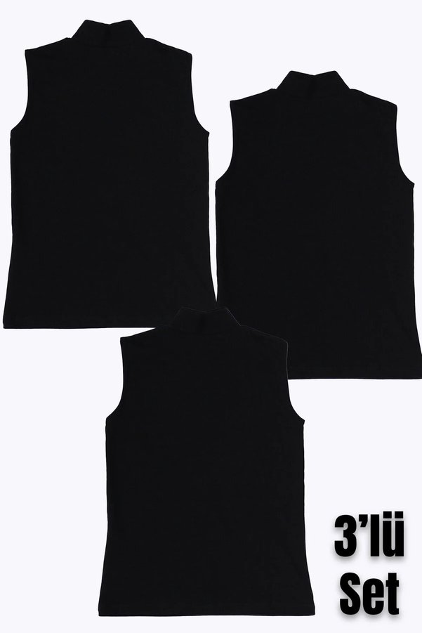 MS HAMİLE İÇ GİYİM Set of 3 Women's Zero-Sleeve Bodysuits