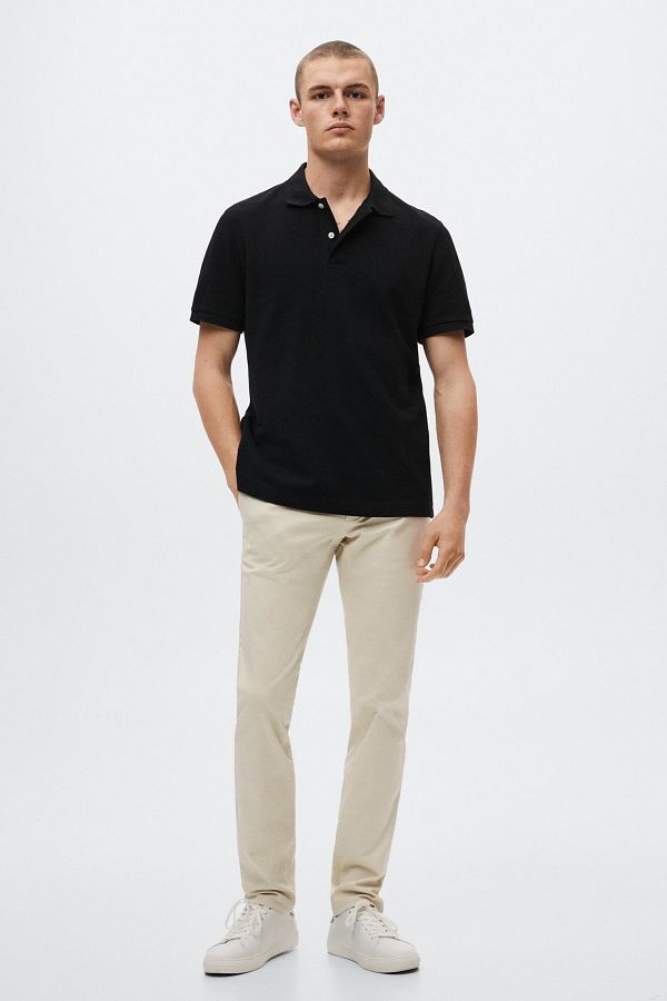 MANGO Man Polo T shirt Black Regular fit Trendyol