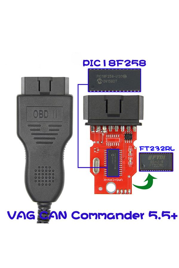 Mergetech-VAG CAN Commander 5.5+ Pin Reader 3.9Beta VW,Skoda Diagnostic Scanner Tool-BLACK 1