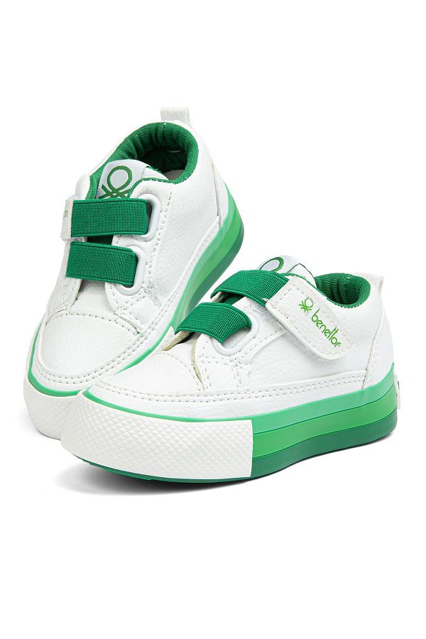 Benetton-®| BN-90445 - أبيض أخضر - حذاء رياضي للأطفال 1
