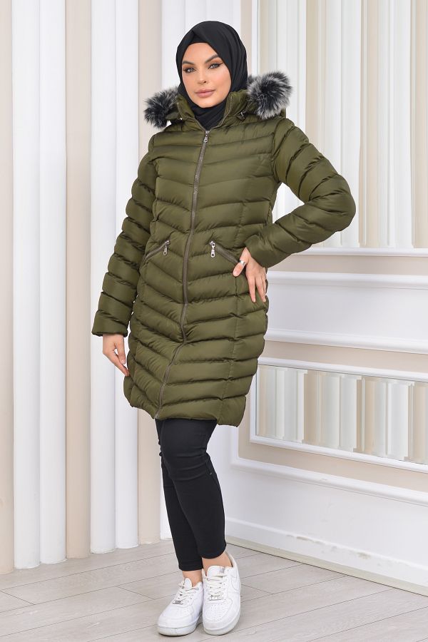 Matik Abiyem Jesika Design Hooded Puffer Jacket Trendyol