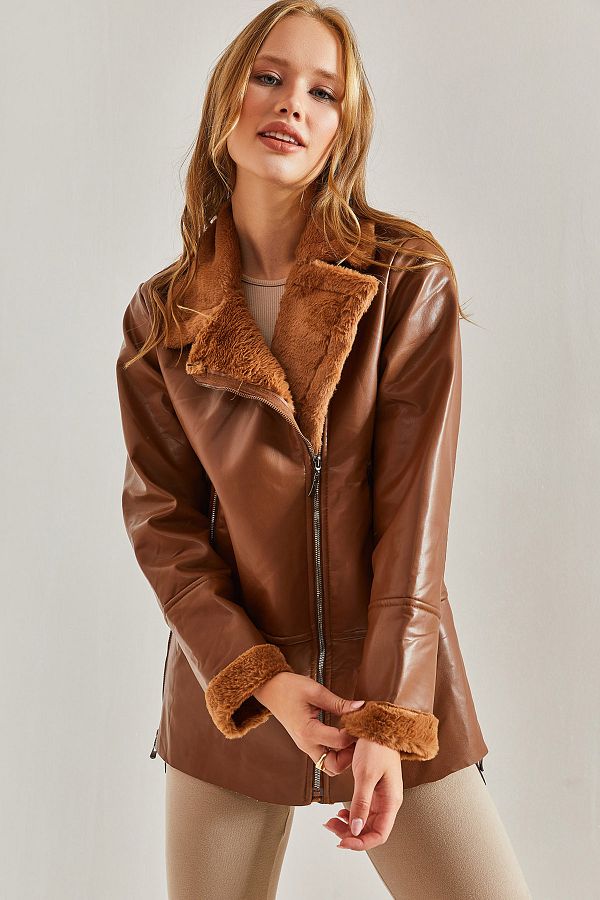 Mink lined leather jacket deals