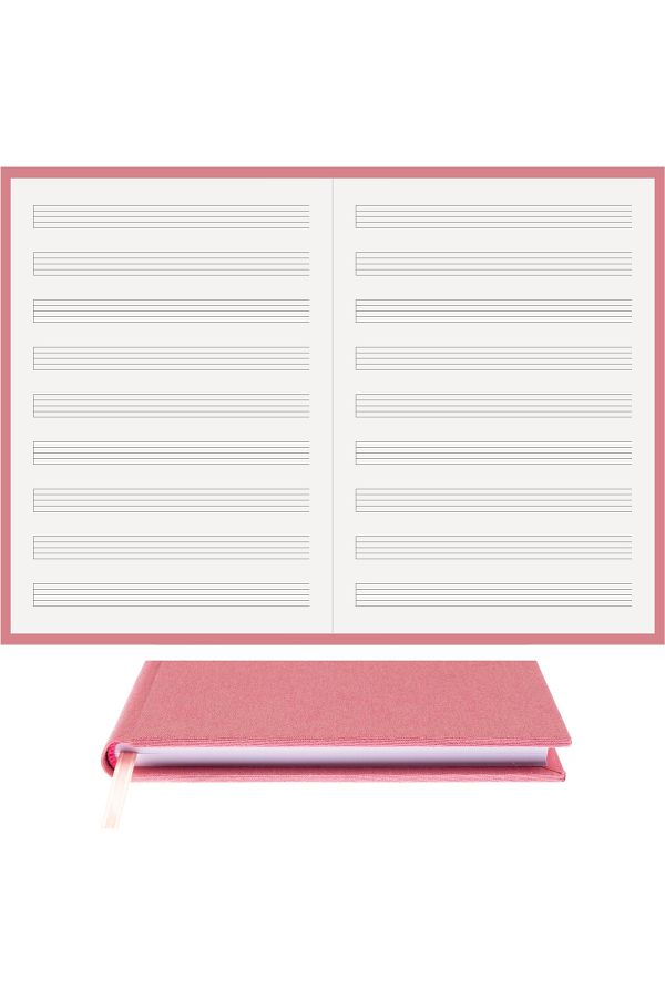 BİDEFTER-كتاب موسيقى (خط قطع يسار بدون مفتاح) 100% صناعة يدوية، تجليد قماش فيسكوز مخيط يدويًا (A/5) 1