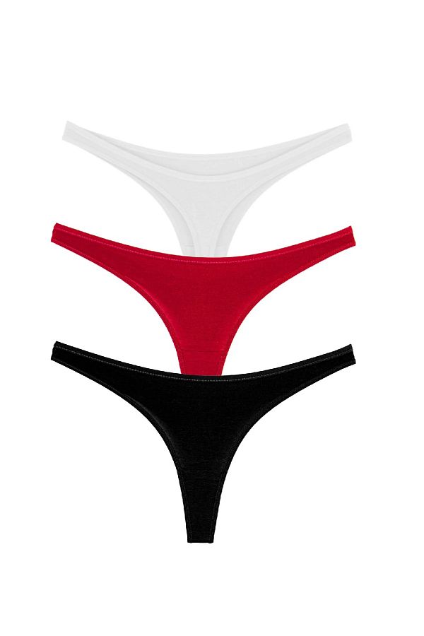 GECKO COLLECTION-Gecko femei String tanga Chiloți cu elastic 3 buc 1