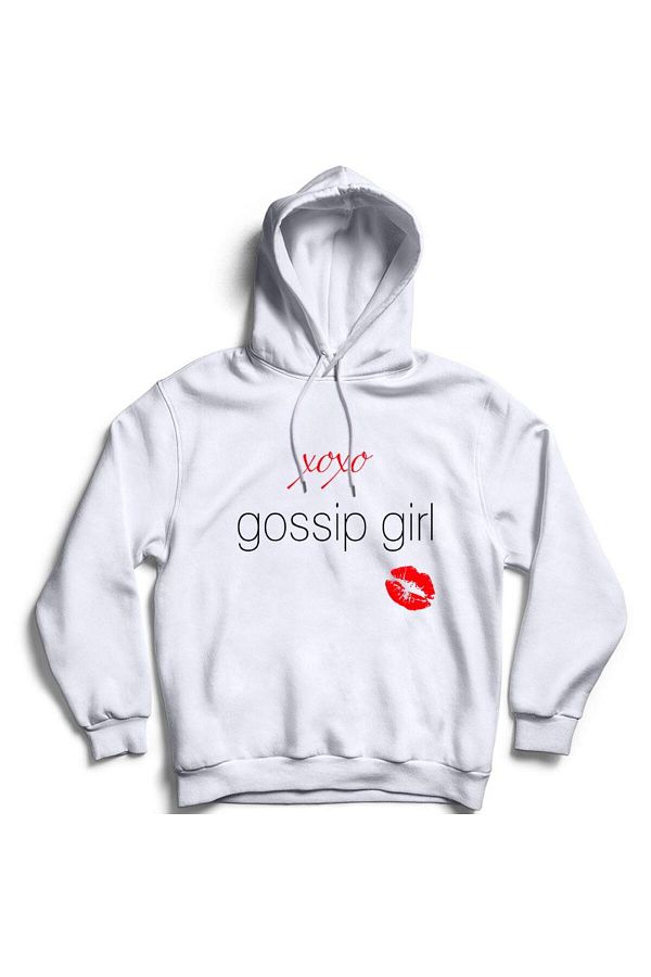 fame stoned Gossip Girl Printed Hooded Sweatshirt Trendyol