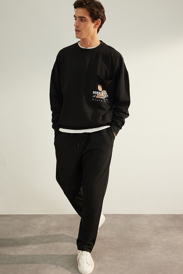Trendyol Collection Limited Quantity Black Thick Cut Sweatpants Tmnaw24Ea00023 Trendyol