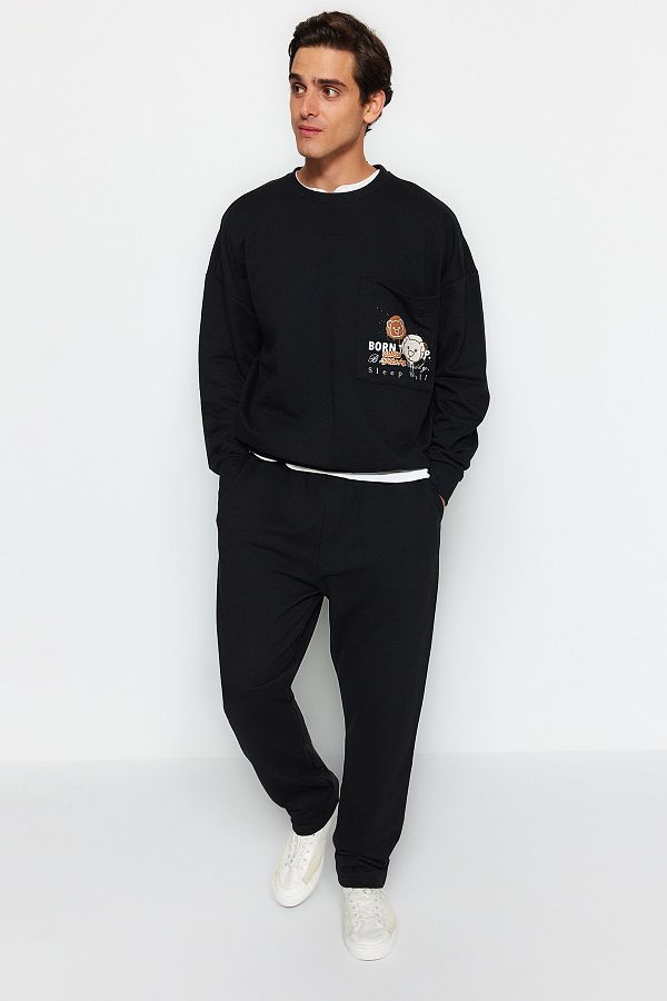 Trendyol Collection Limited Quantity Black Thick Cut Sweatpants Tmnaw24Ea00023 Trendyol