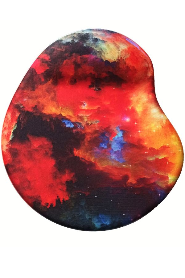 usin-Oval Alaca Bulaca Patterned Non-Slip Base Computer Notebook Mouse Pad with Wrist Support -Mausa Pad 1