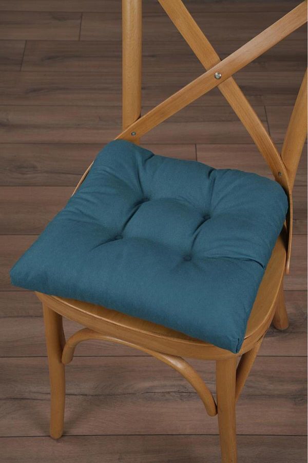 ALTINPAMUK-Scaun pufos auriu verde smarald - cu cusături speciale și șireturi 40x40cm 1