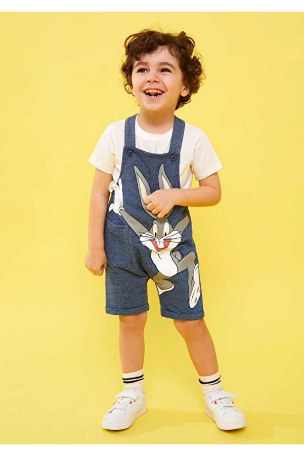 OliveYouMom Askılı Bugs Bunny Baskılı Unisex Bebek/çocuk Salopet