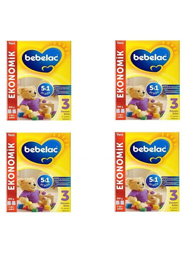 Bebelac 3 Numara 800 GR 9-12 Ay 4`lü Avantaj Paketi (3200GR)