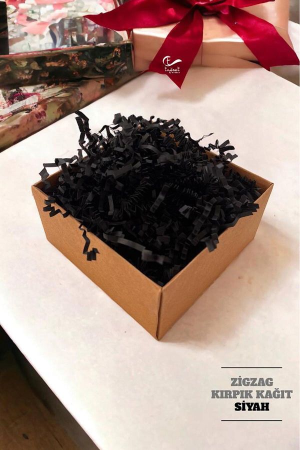 t tuğset etiket-Shredded Scrap Paper Z Zigzag Pelur Scrap Paper 100 gr Black Color Ornament Filling Material Paper -T5 1
