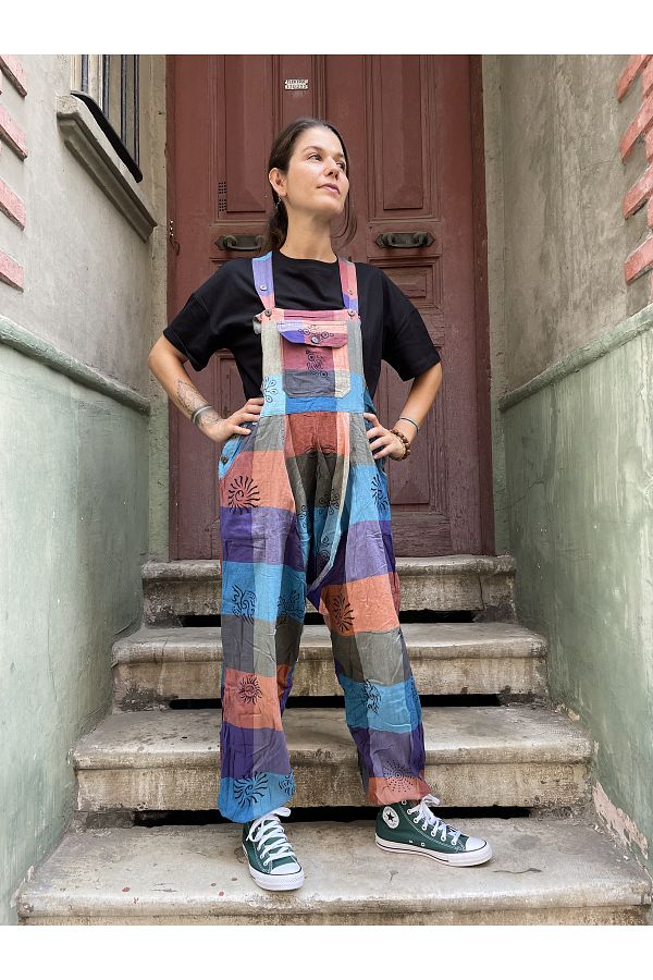 Bohoyasam Boho nepal Patchwork Jumpsuit Maternity Jumpsuit Hippie Jumpsuit Loose baggy Jumpsuit Festival outfit Trendyol