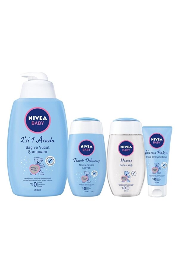 Nivea Baby Saç Ve Vücut 750ml + Nıvea Pişik Kremi 100 ml + Nıvea Nem 200 ml+ Nıvea Bebek Yağı