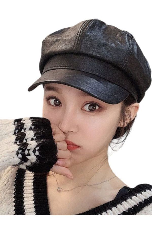 Vegan leather cap deals