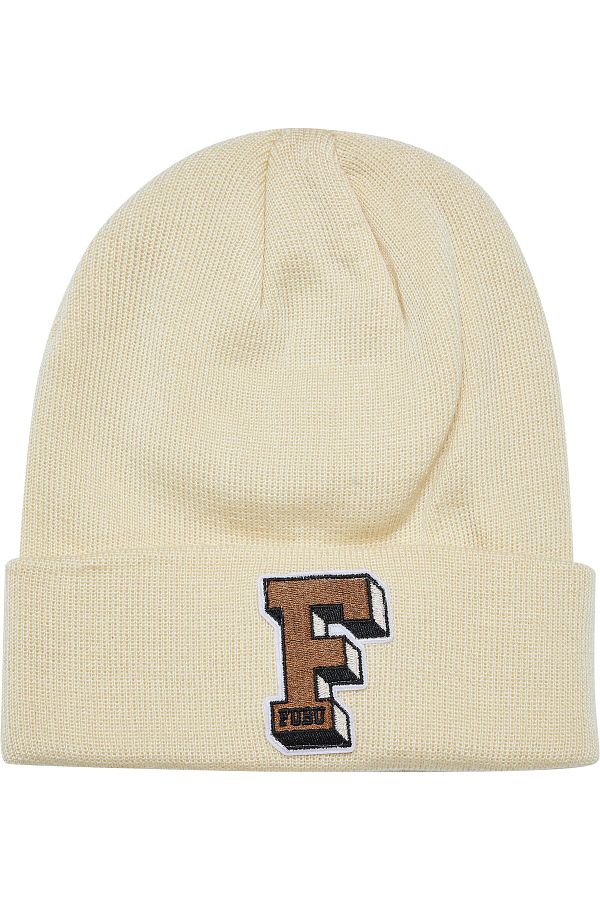FUBU Accessoires FA224 001 2 COLLEGE BEANIE CREME BROWN Trendyol