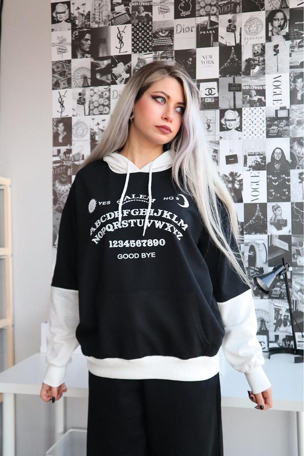 Gofeel Y2k Yes salomno Detail Oversize Hooded Vintage Sweatshirt Gofeel Trendyol