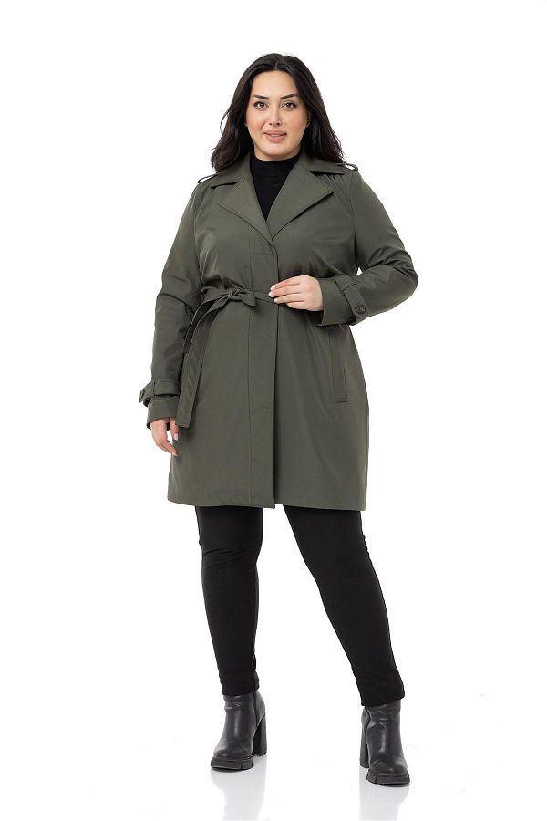 Plus size khaki trench coat clearance