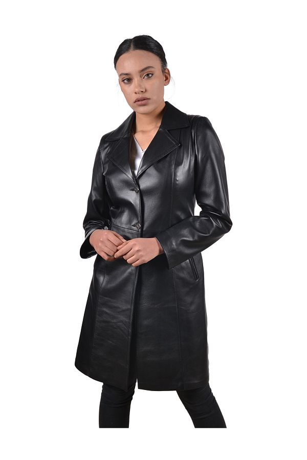 Meka Deri-Women's Genuine Leather Black Jacket 1