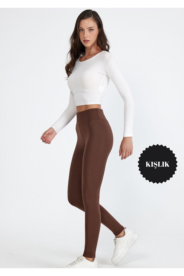 Brown fleece tights shop