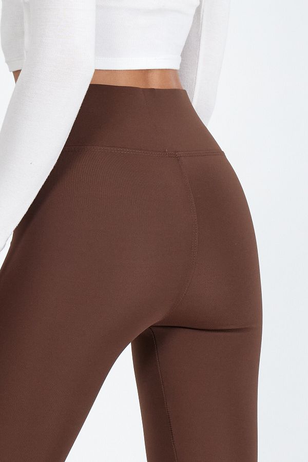 BANEGA Women s High Waist Drawstring Fleece Firming Brown Winter Tights Trendyol