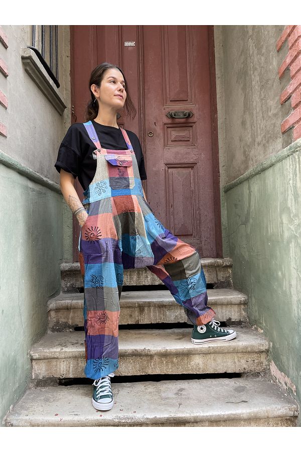 Bohoyasam Boho nepal Patchwork Jumpsuit Maternity Jumpsuit Hippie Jumpsuit Loose baggy Jumpsuit Festival outfit Trendyol